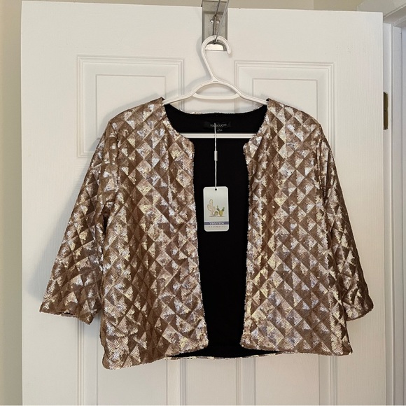 HAODUOYI Gold Sequin Jacket - Picture 1 of 5